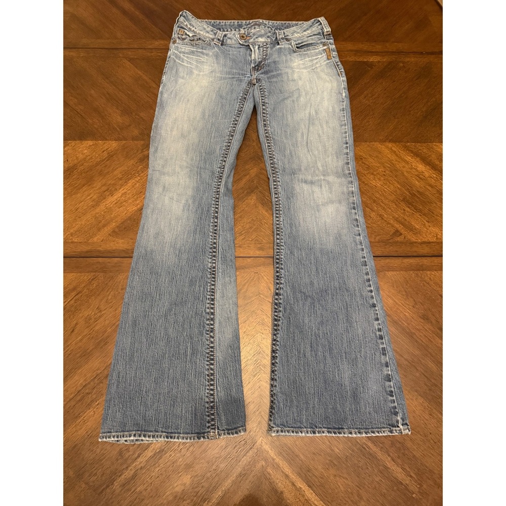 Silver Jeans Tuesday Low Rise Flare Light Wash Denim Jeans 31x35 L1325SHC314